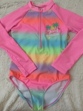 Bmagical By Btween Girls Long Sleeve One Piece Swimsuit Size 12 New 50 UPF +